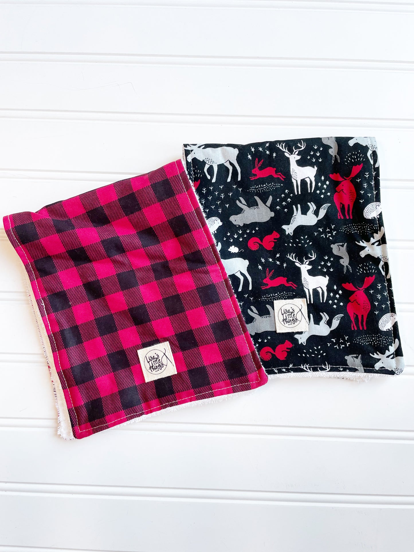 Woodland burp cloth set