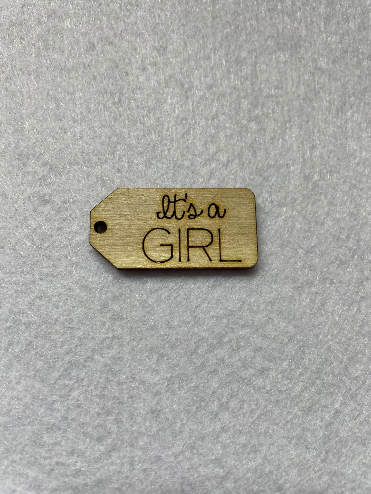 It’s a Girl wooden tag