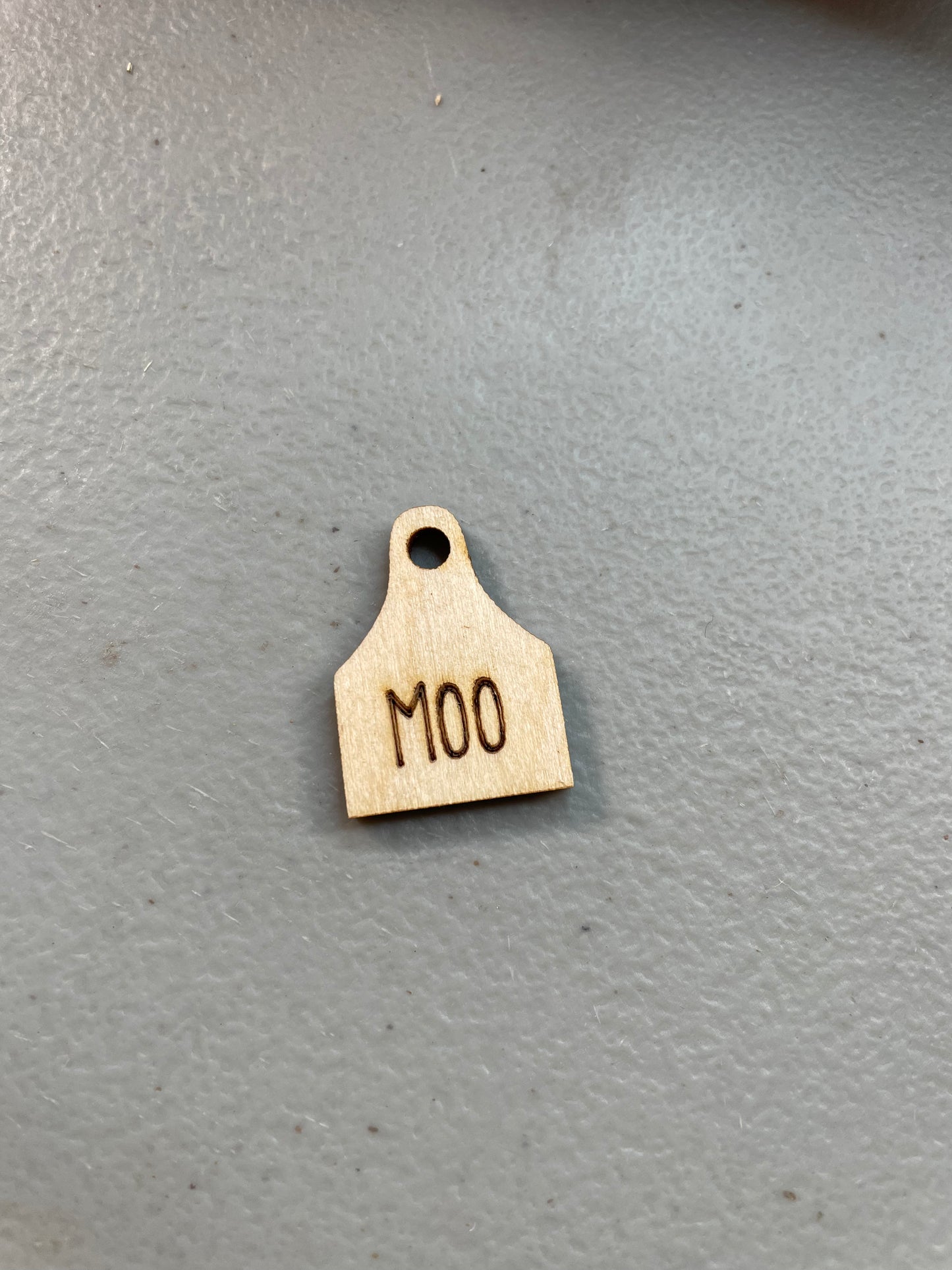 MOO wooden tag