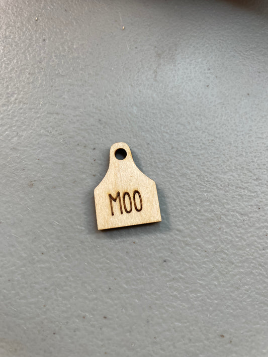 MOO wooden tag