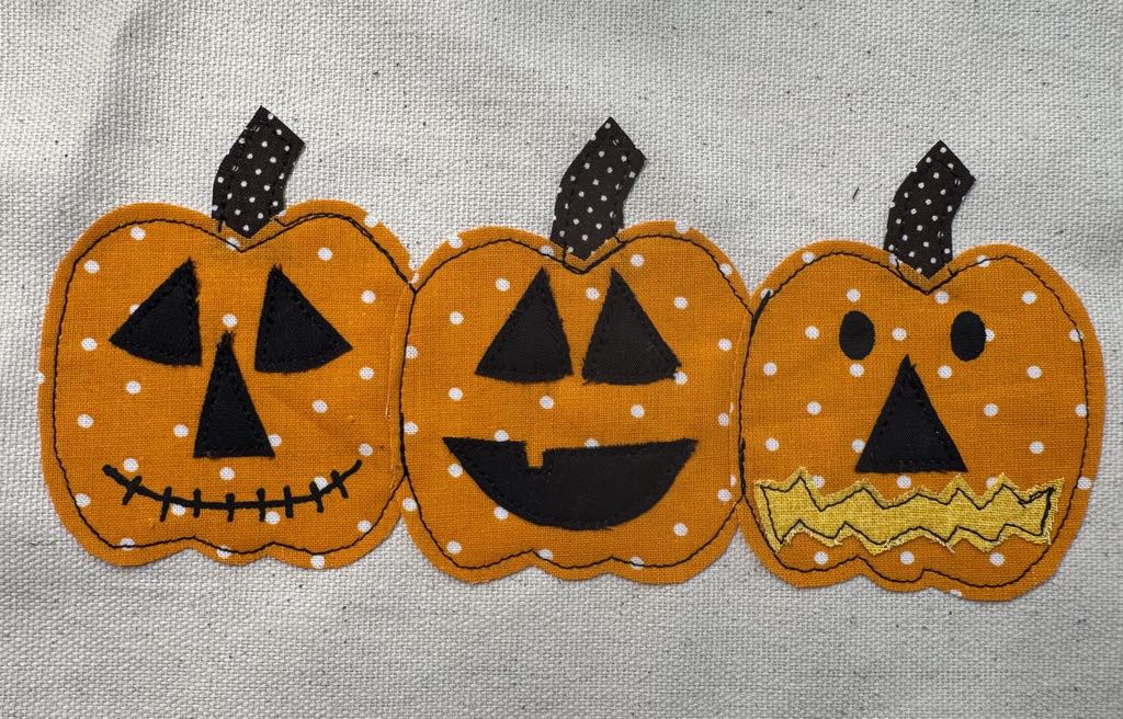 Jack o' lanterns variety applique patterns