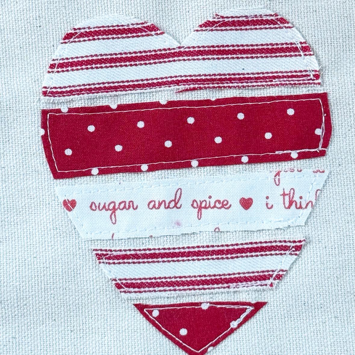 Strip hearts applique pattern