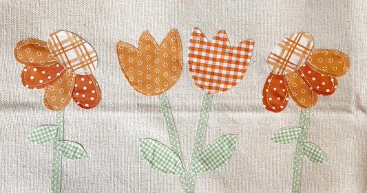 Tulips, Cone flowers, and Daisies applique pattern in 2 sizes