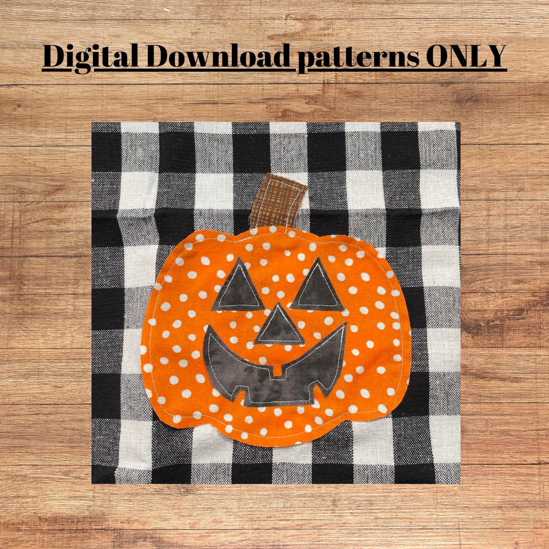 Jack o' lantern in 2 sizes applique pattern