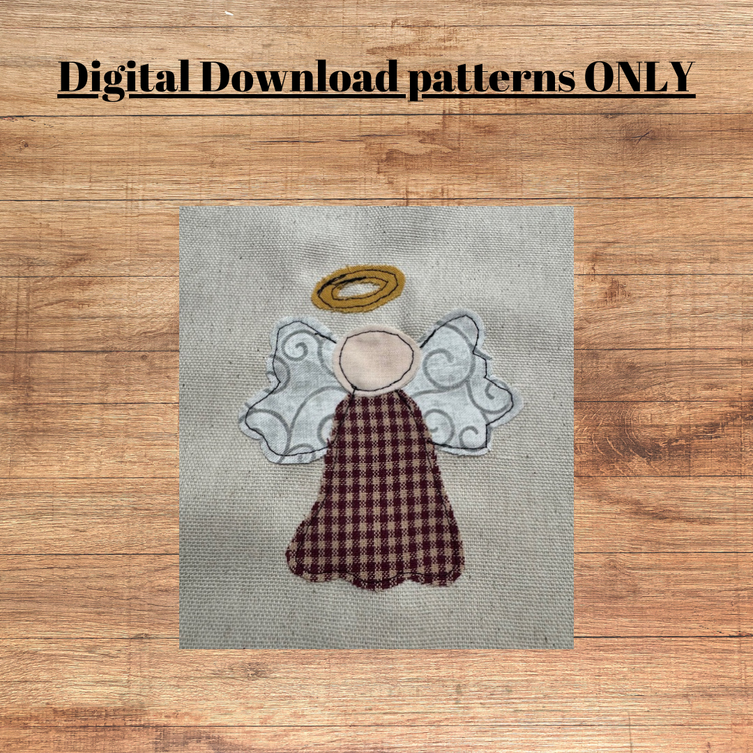 Whimsical angel applique pattern