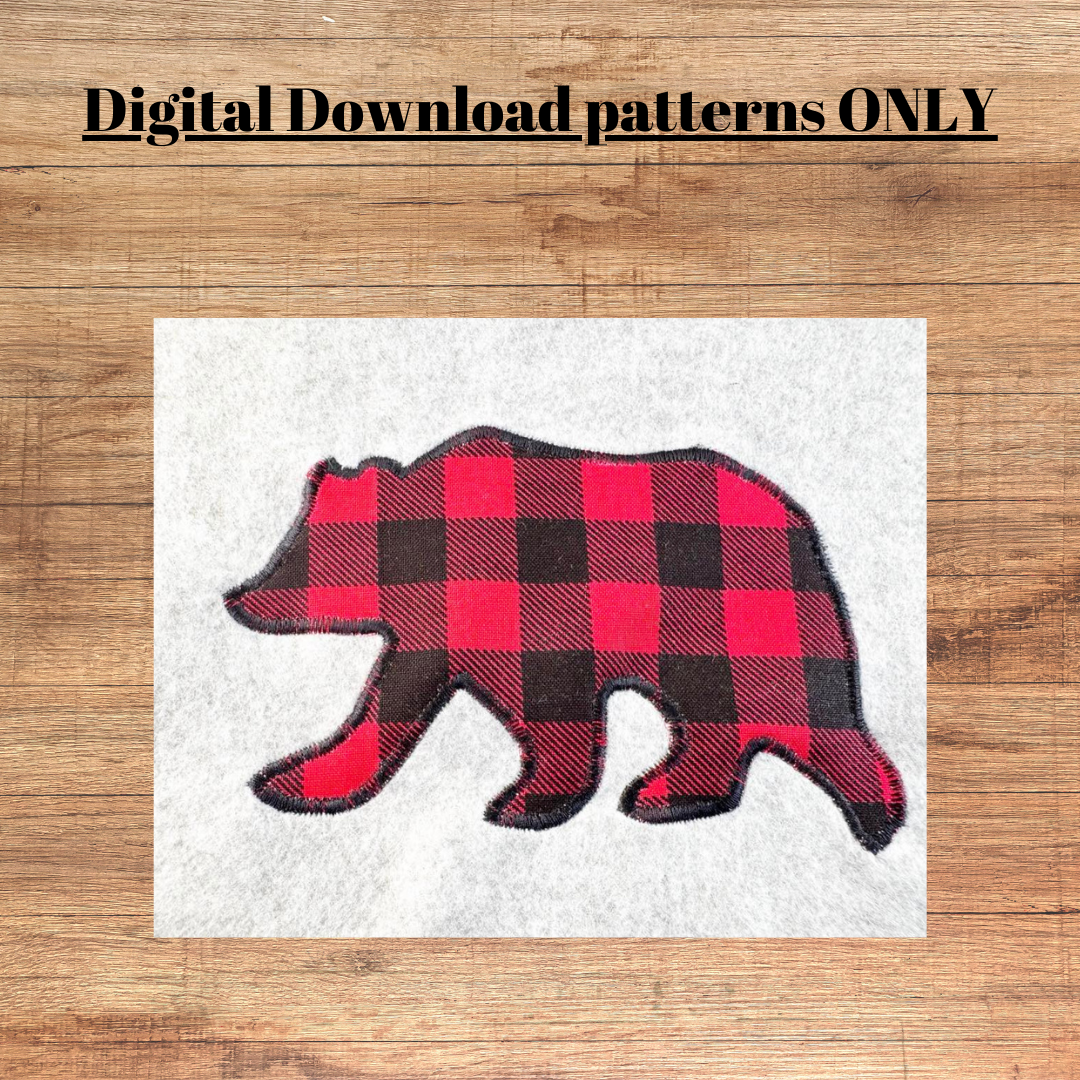 Bear outline applique pattern