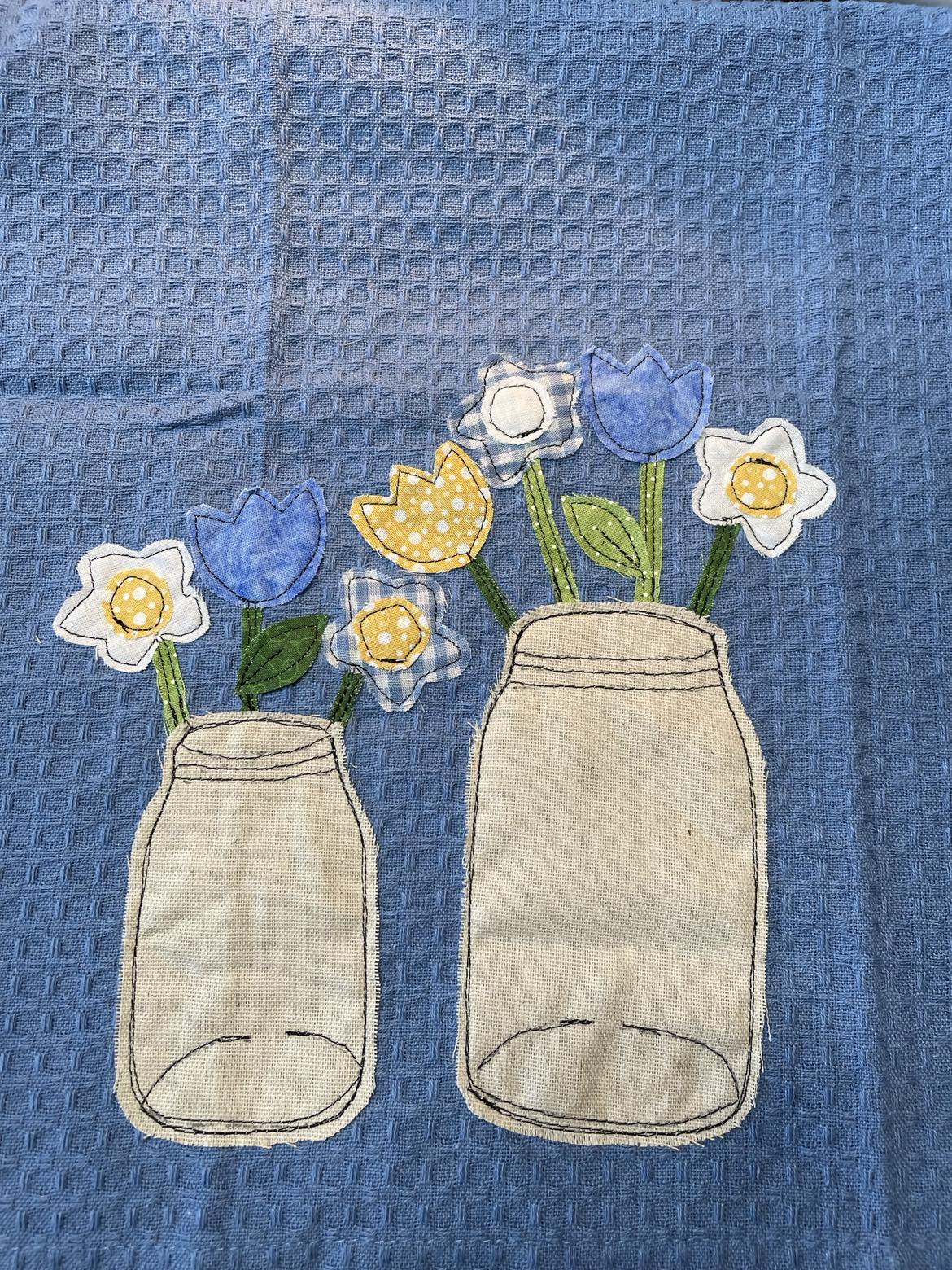 Mini flowers and containers applique pattern