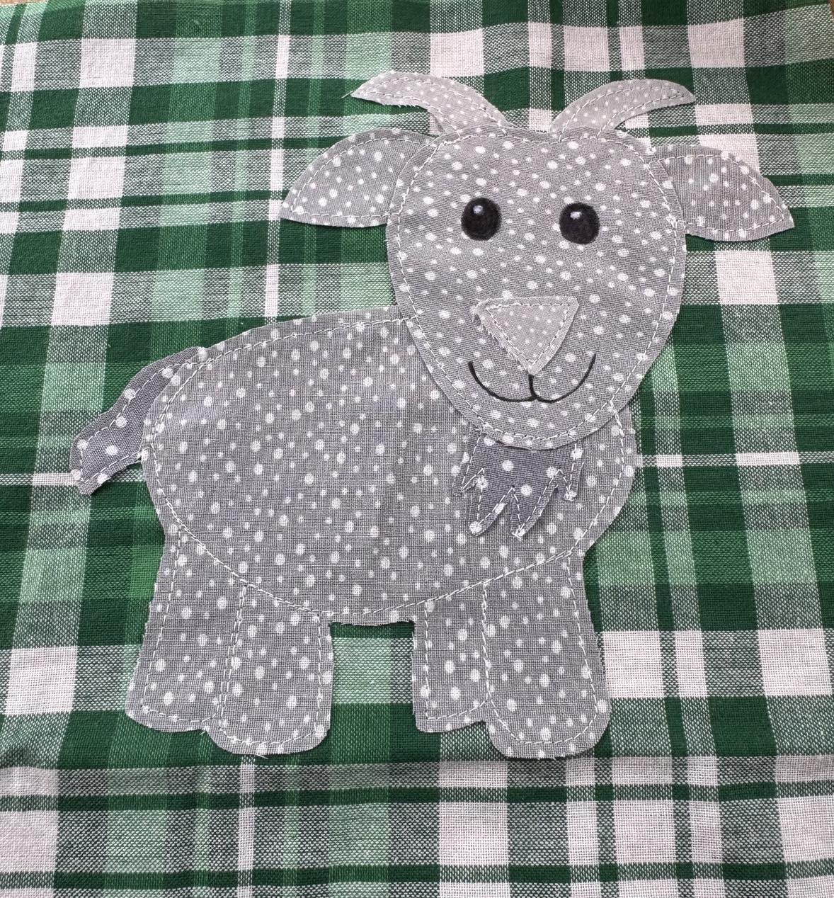 Goat applique pattern