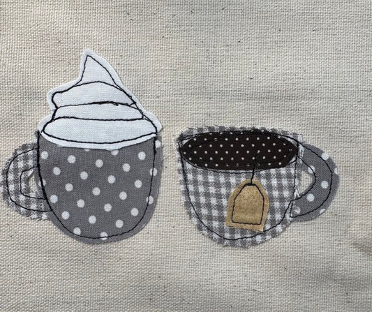 Hot cocoa or tea applique patterns