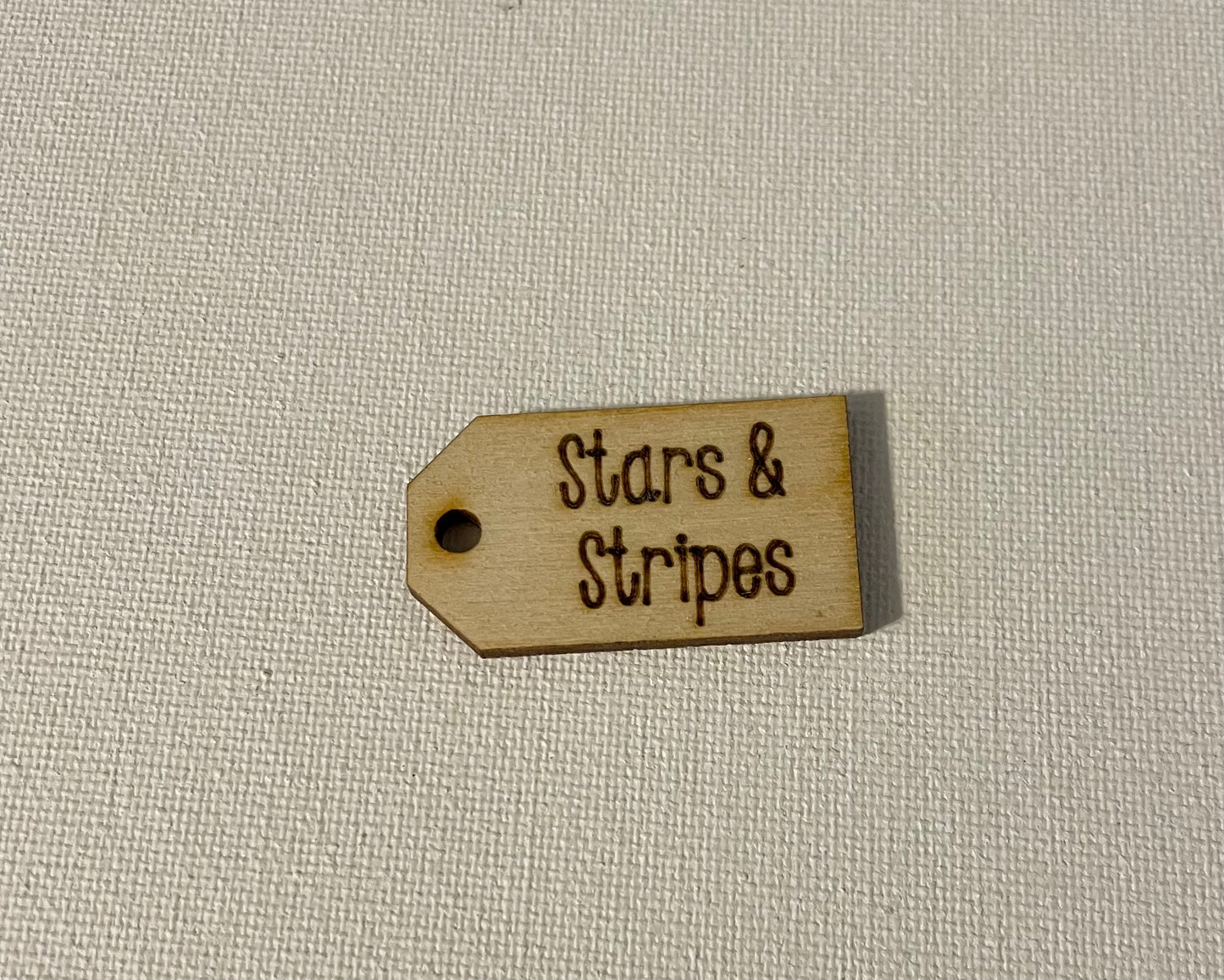 Stars and Stripes wooden tag