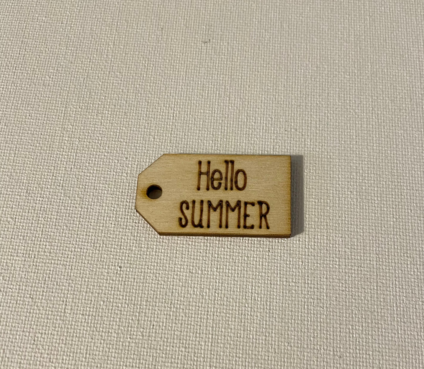 Hello Summer wooden tag