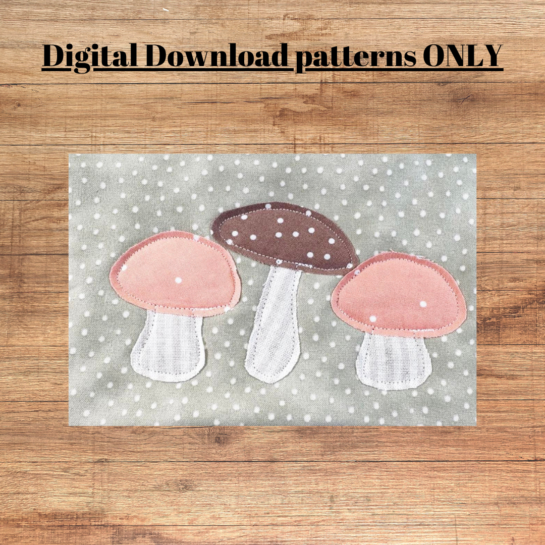 Mushrooms applique pattern