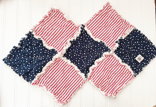 Patriotic Angled Table Runner 42” long