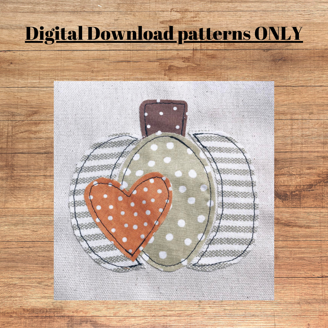 Segmented pumpkin applique patterns in 2 sizes