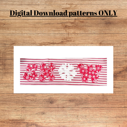 SNOW applique pattern