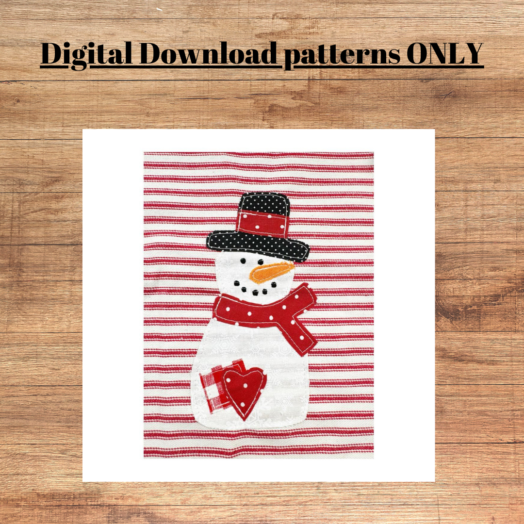 Standing snowman applique pattern