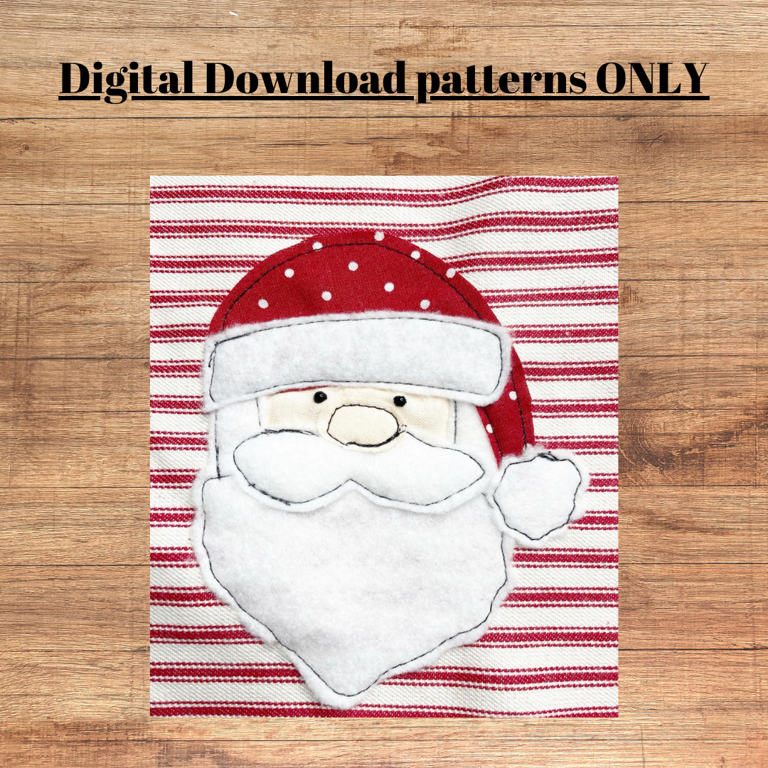 Santa in 2 sizes applique pattern