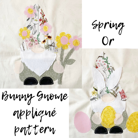 Spring or Bunny Gnome applique pattern