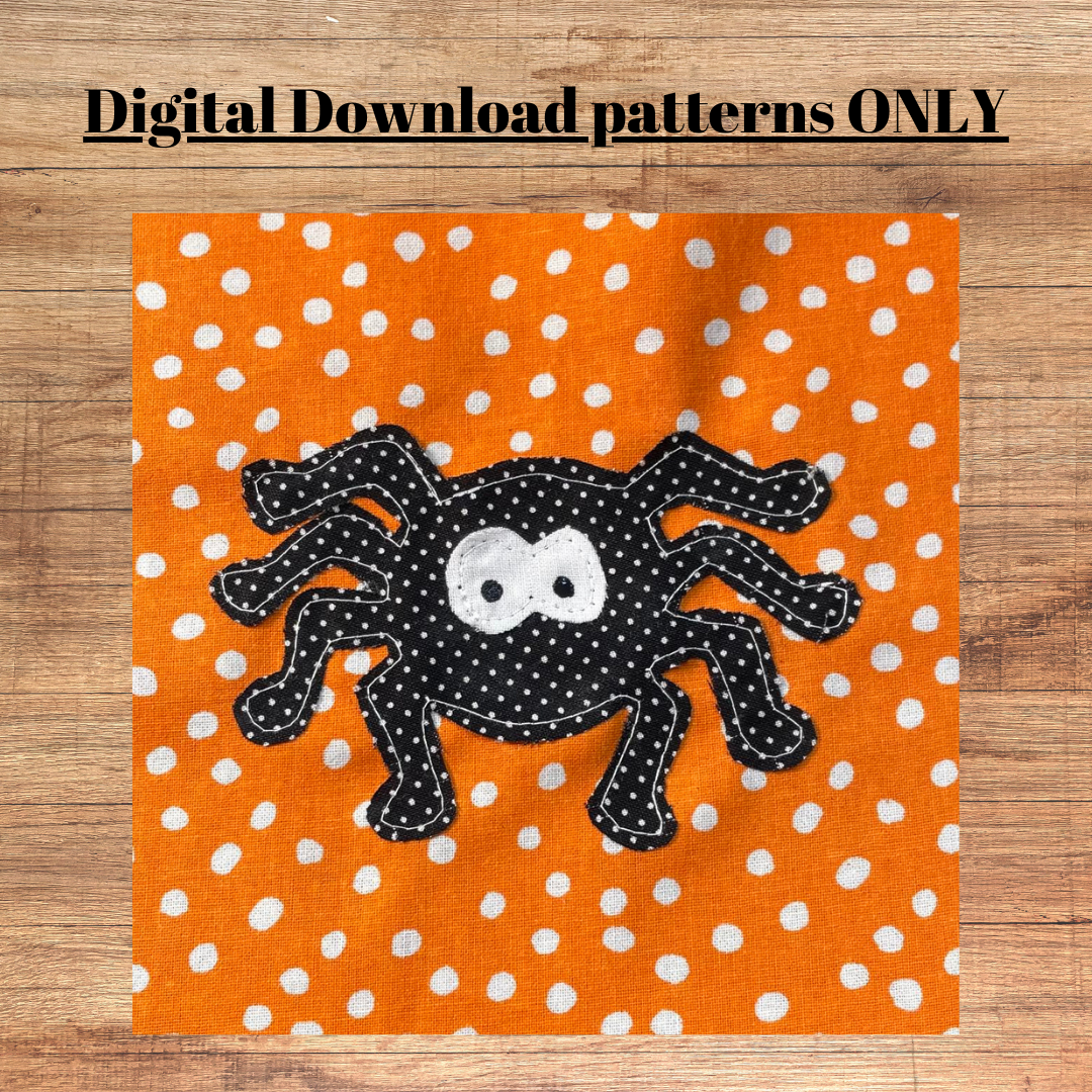 Spider in 2 sizes applique pattern