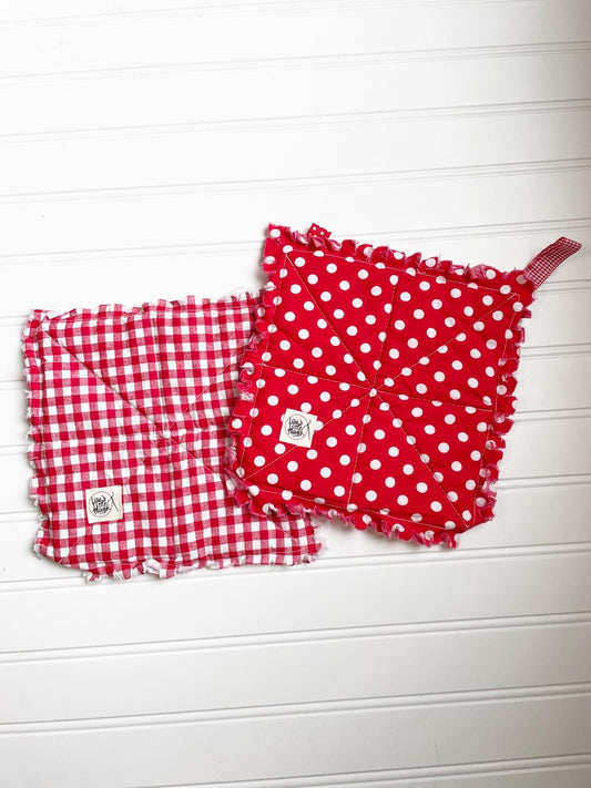 Red potholders